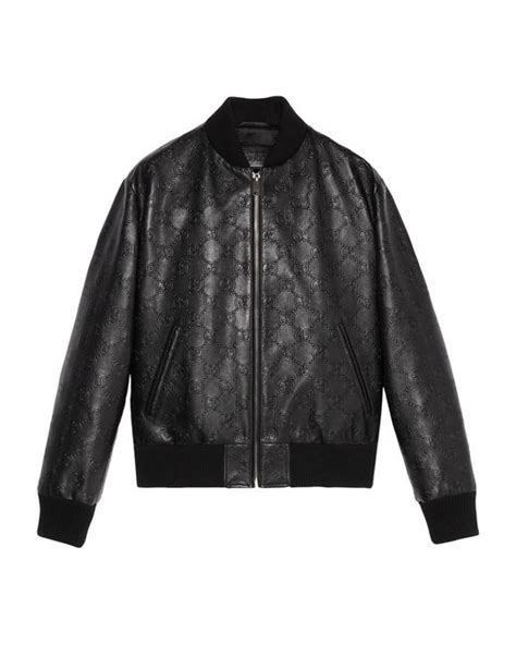 gucci bomber with metal inserts|Gucci Leather Bomber Jacket .